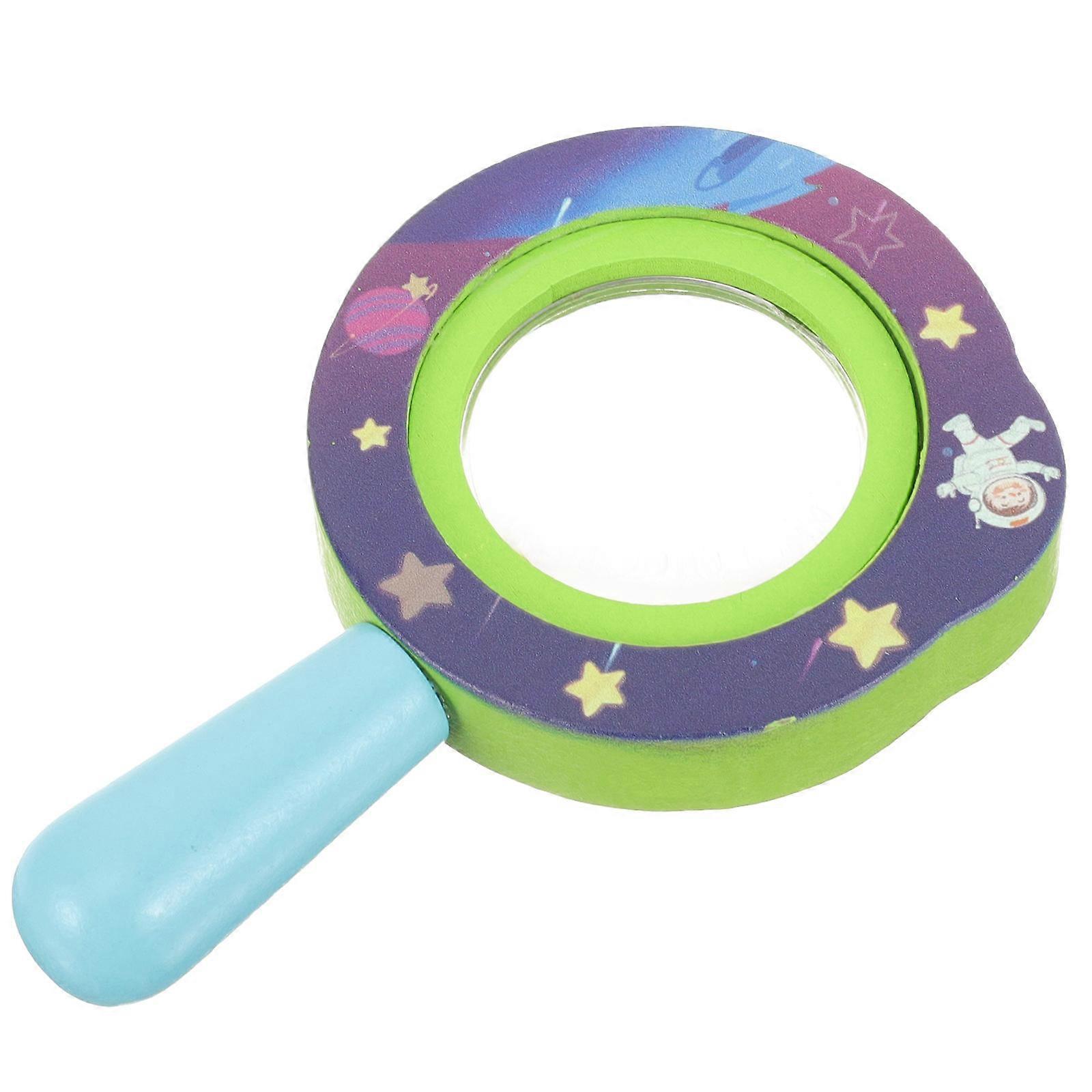 Kids Wooden Magnifying Glass Cartoon Magnifier for Reading Fun