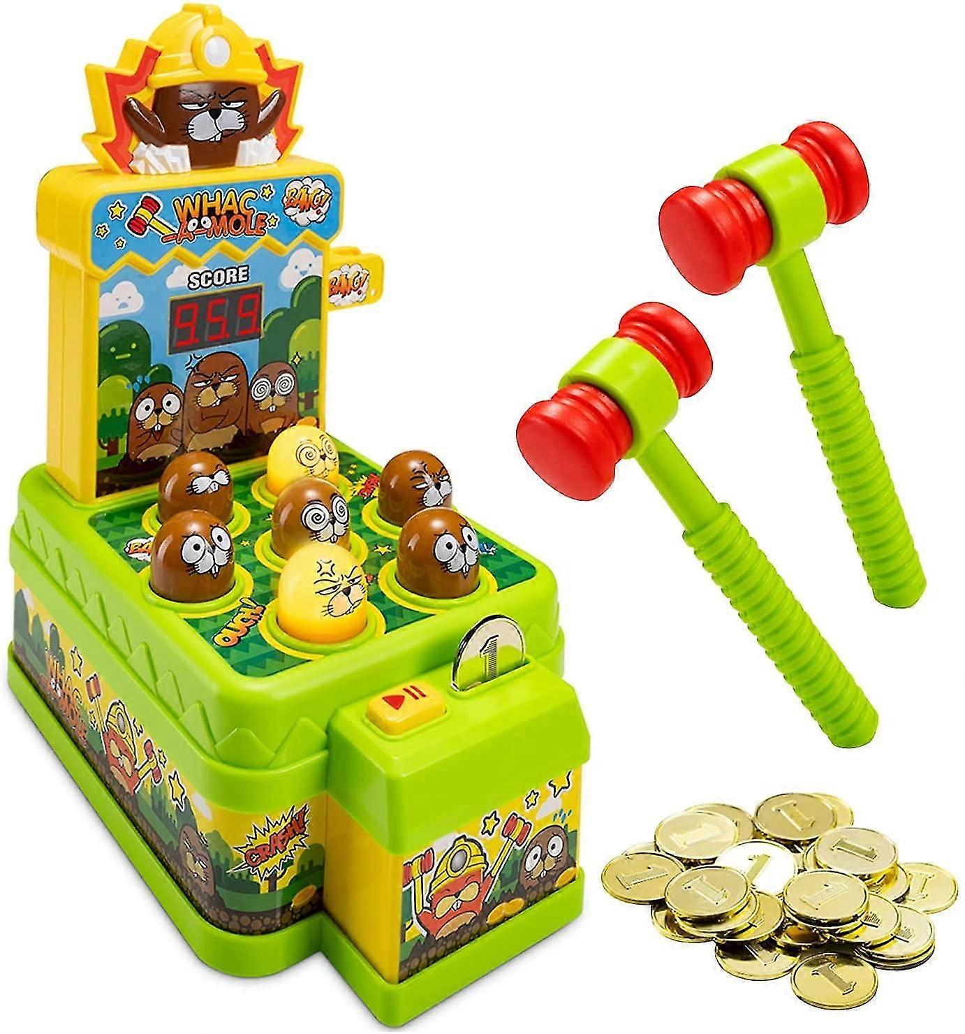 Whack A Mole Game For Kids-dual-mode Mini Electronic Arcade Game Toy With Trial And Coin Mode-interactive Swipe