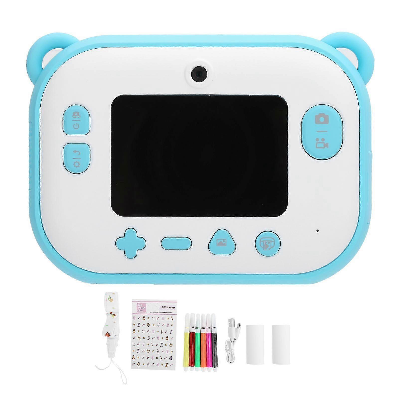 Digital Camera for Young Explorers, Instant Print with Thermal Printing Technology, Portable Blue ABS Nontoxic Toy Camera for Adventurous Toddlers, 26
