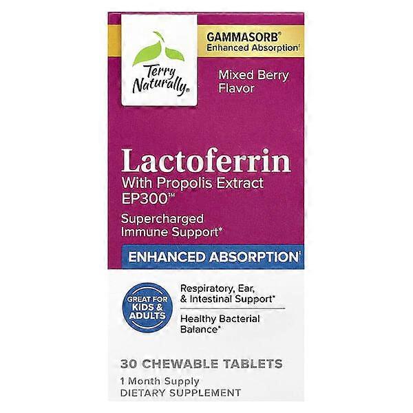 Terry Naturally, Lactoferrin With Propolis Extract, Mixed Berry, 30 Chewable Tablets