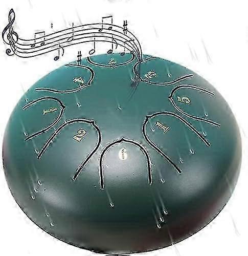 25-26 Rain Drum for Outside Garden,Chakra Drum for Rain Outdoor, Drum Rain Chime Waterproof chakra Drum 6 Inches 8 Notes