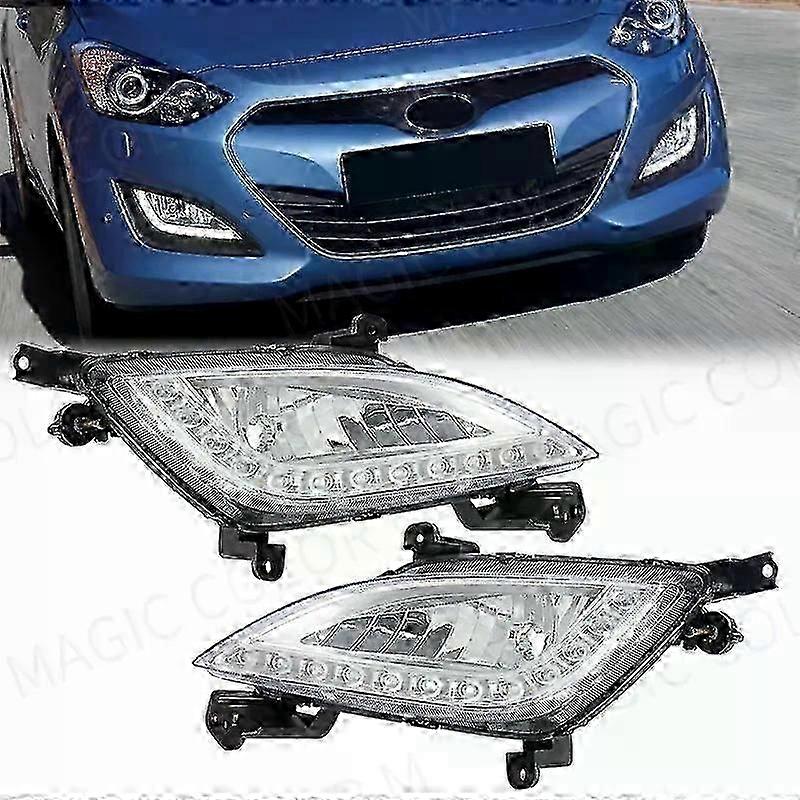 For Hyundai Elantra GT I30 2012 2013 2014 2015 2016 DRL Fog Covers Daytime Running Lights Car Front Bumper Fog Lamp Assembly 12V 2025
