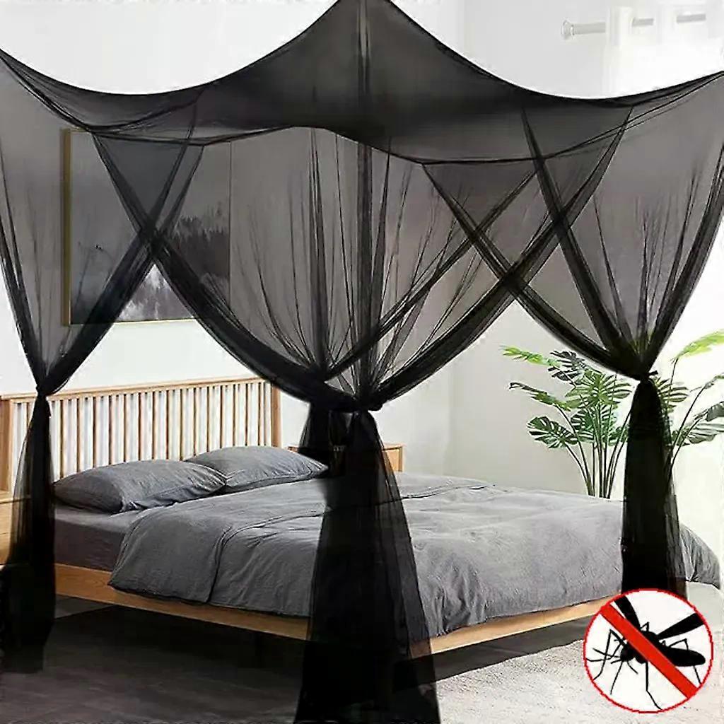 Mosquito net bed double bed inside outside 4 side openings, bed canopy hanging