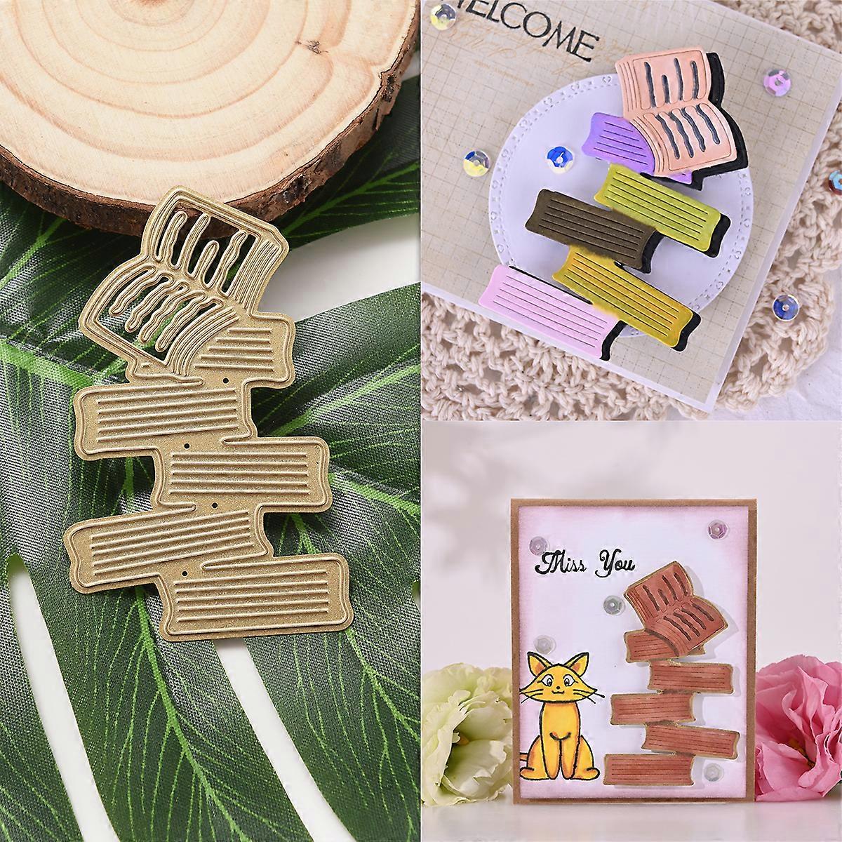 1PC Gold Books Metal Cutting Dies Die-cut Crafts Stencil Tool for DlY Handmade Scrapbook Cards