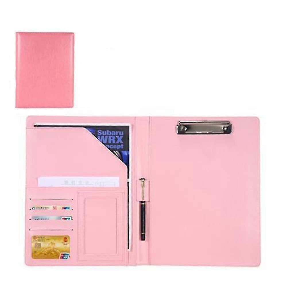 A4 Schreibblock Leder Portfolio Halter, Dokumentenmappe, Klemmbrett Rosa