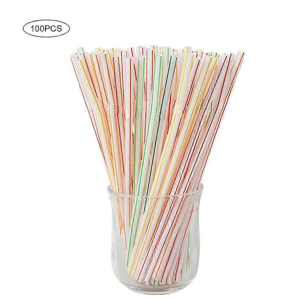 100pcs Fluorescent Plastic Bendable Drinking Straws Disposable Beverage Straws Wedding Decor Mixed Colors