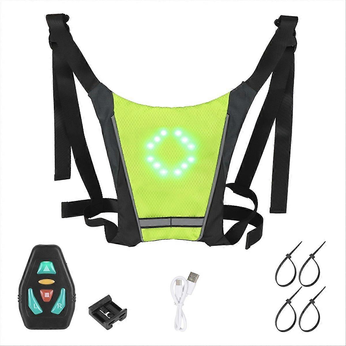 Bicycle wireless remote control LED turn signal vest