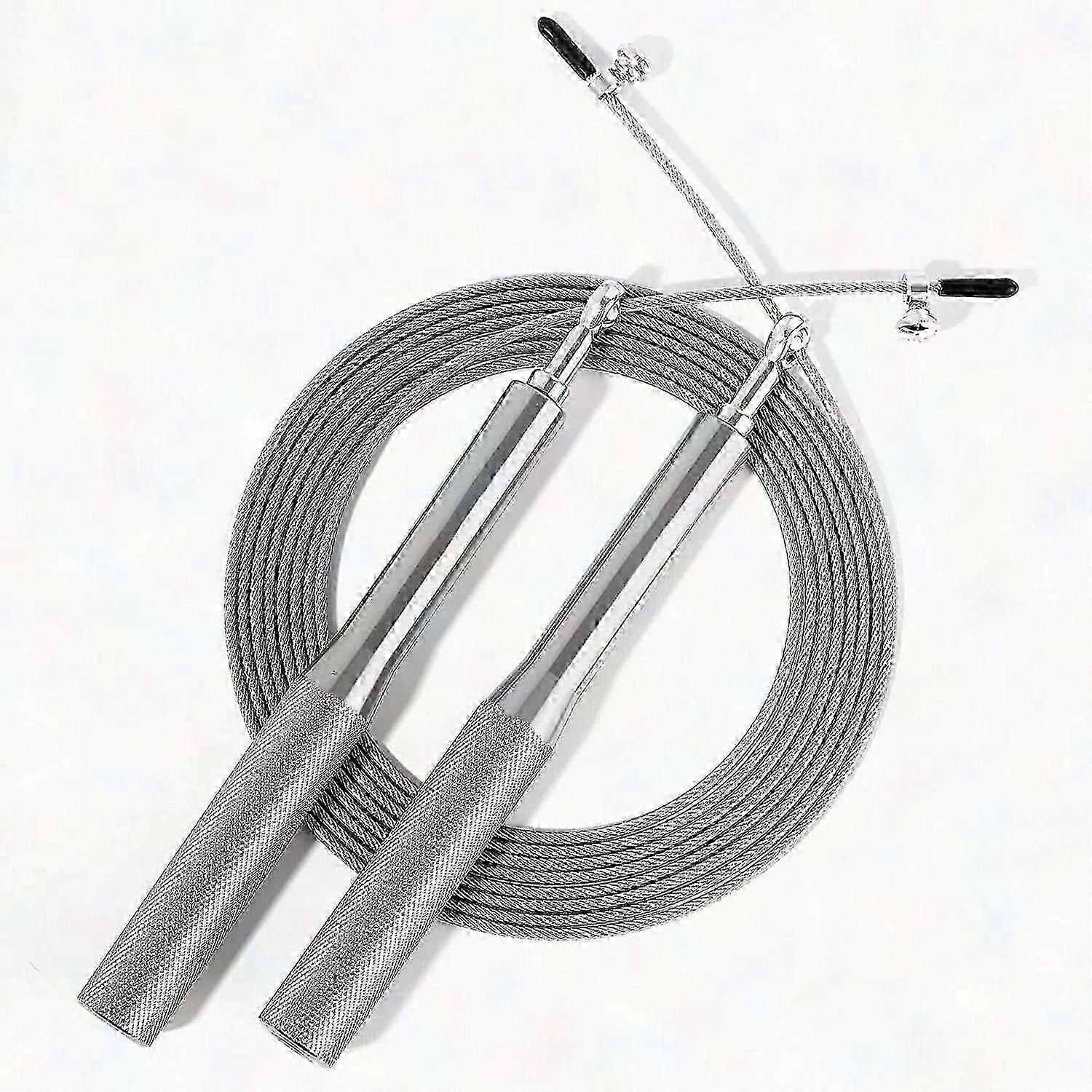Extra Strong Steel Skipping Rope | Adjustable & Lightweight for Workouts | Silver SZRH