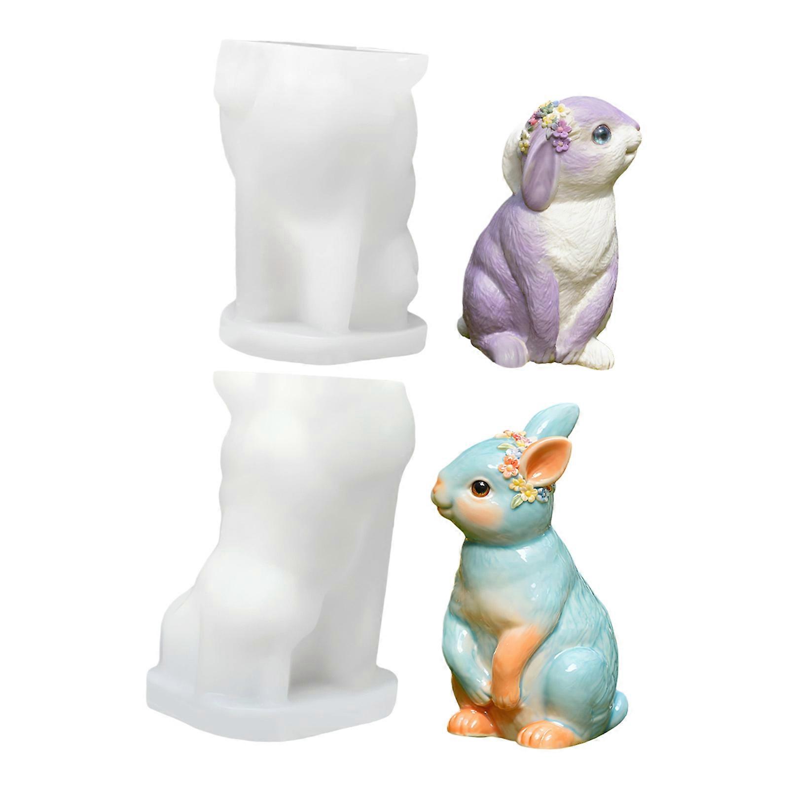 Practical Craft Mold Rabbit Shape Handmade Supplies Ornament Moulds Silicone Texture for Clay Wax and Resin Crafting Multicolor