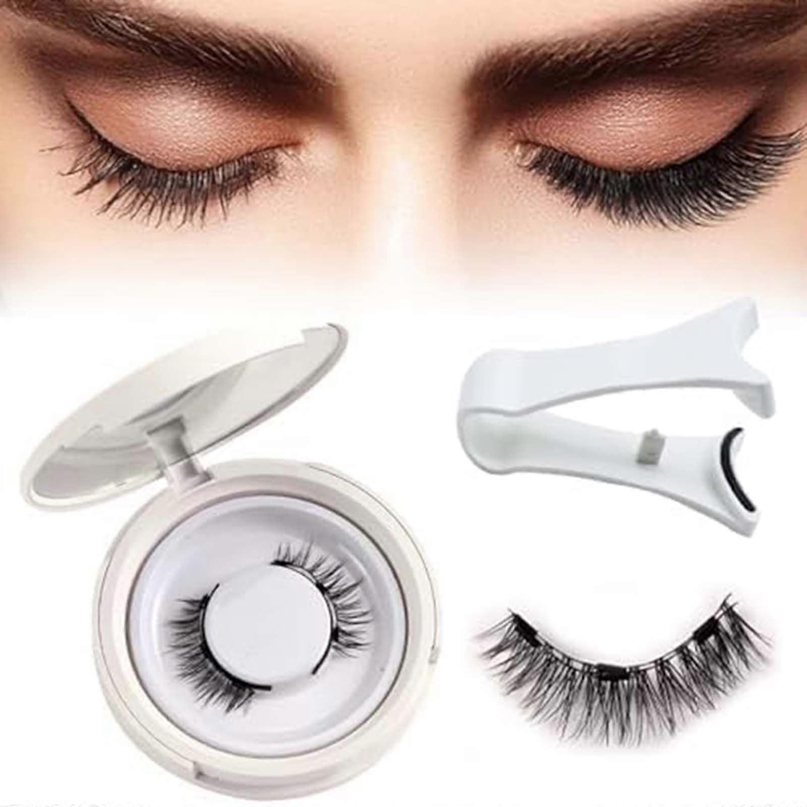 Eyelashes Natural Look, 1 Pair Reusable Eyelashes with Applicator, No Glue Needed Eyelashes Lashes Kit, Easy to Wear and Remove