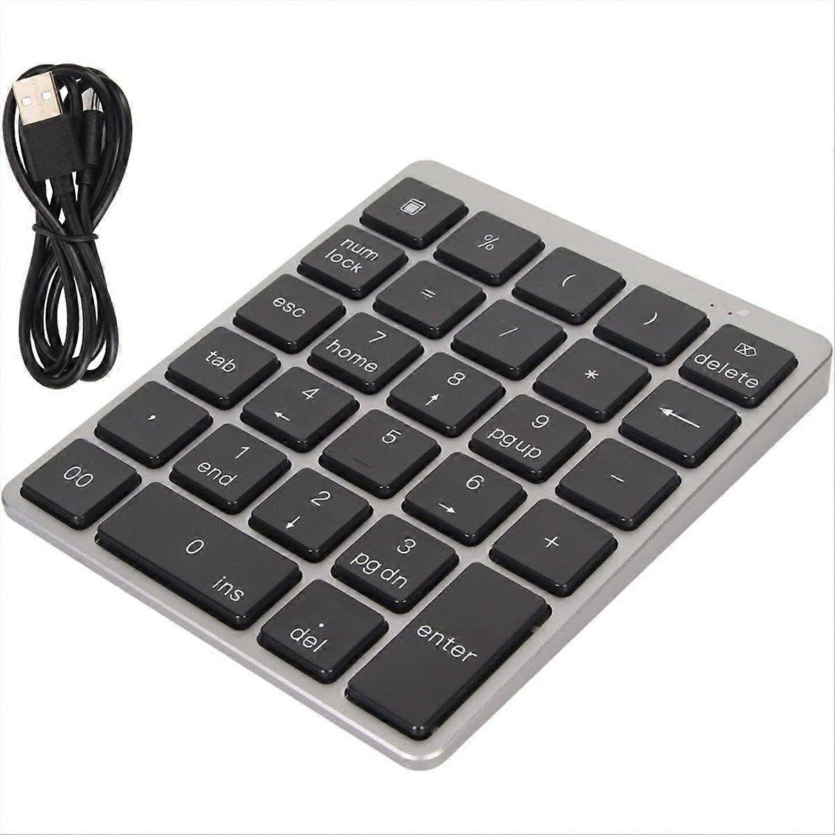 28 Keys Numeric Keypad, Dual Modes Portable Keyboard, Waterproof Key Wired Slim Silent Keyboard, fo