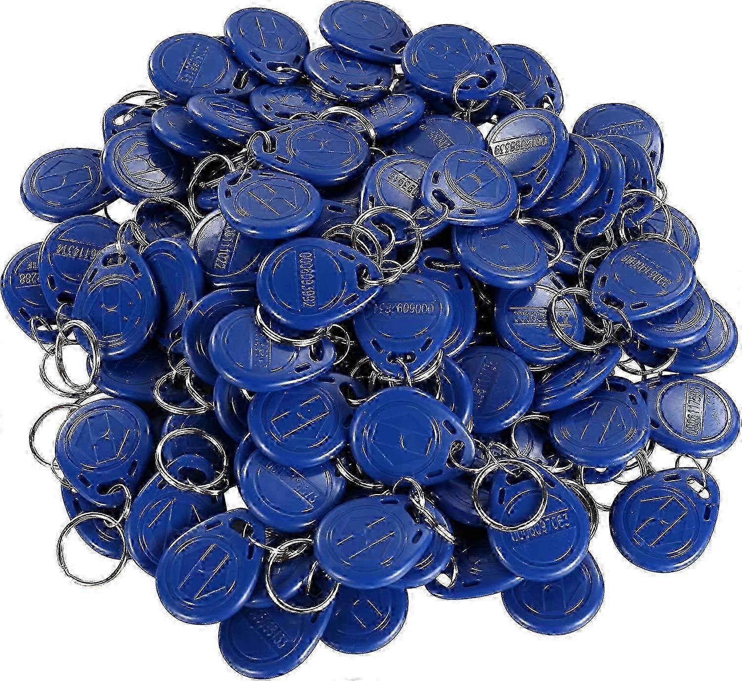 Proximity 125KHz RFID EM-ID Card Keyfob for Door Access Control - Read Only - Color Blue - 100 Pack