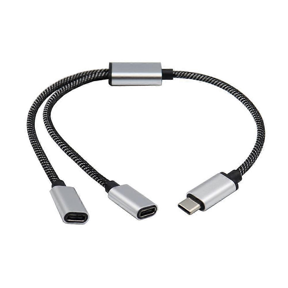 USB C Male to Two USB C Female Splitter Hub Cable for Type-C Powerbanks Charger Q4T3