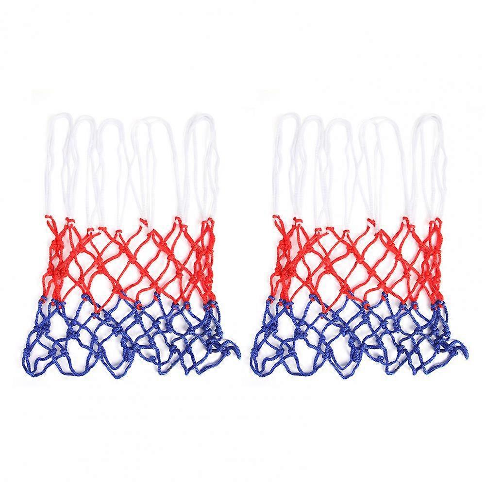 2 Pcs Basketball Net Replacement Thick Professional Basketball Net Anti Whip Color Net Fits Standard Indoor or Outdoor Rims
