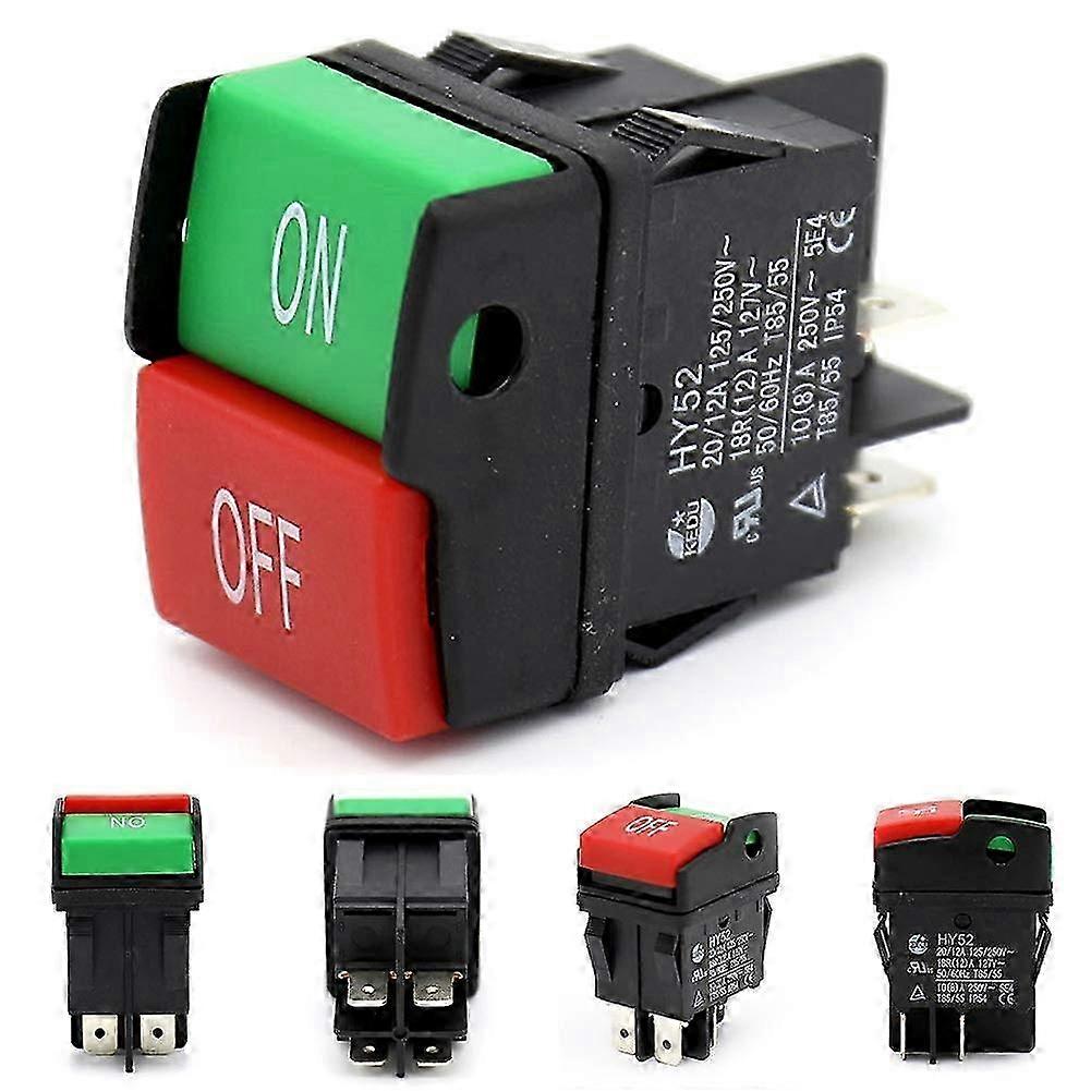 HY52 Push Button Switch for Appliances, Electrical Equipment, Power Tools 125/250V 20/12/10(8)A, HY5