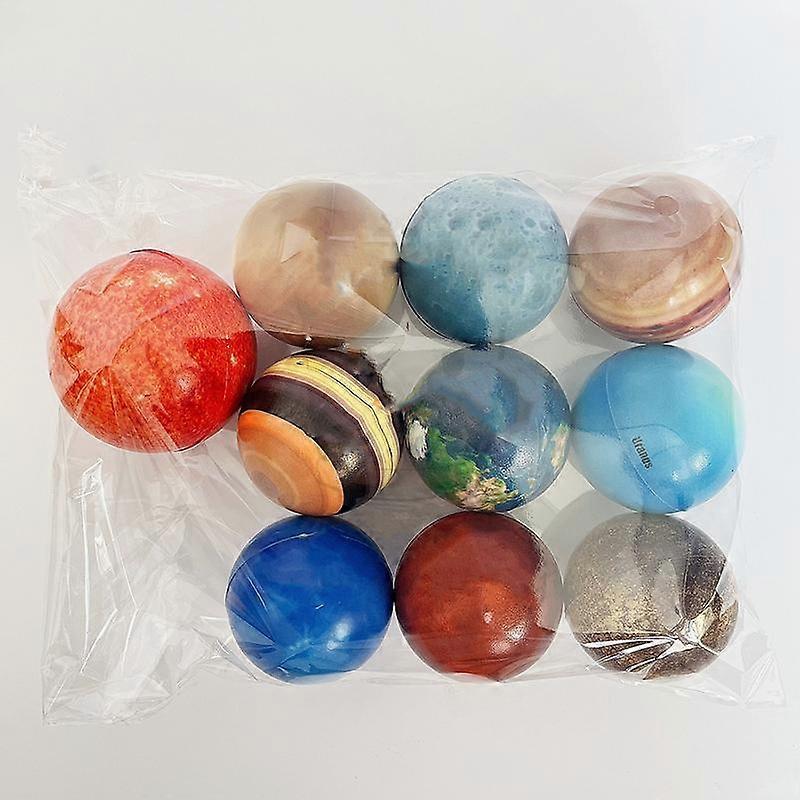 10Pcs Planets Squeeze Ball Clear Print Soft Strong Resilience Decorative Solar System Squeeze Ball