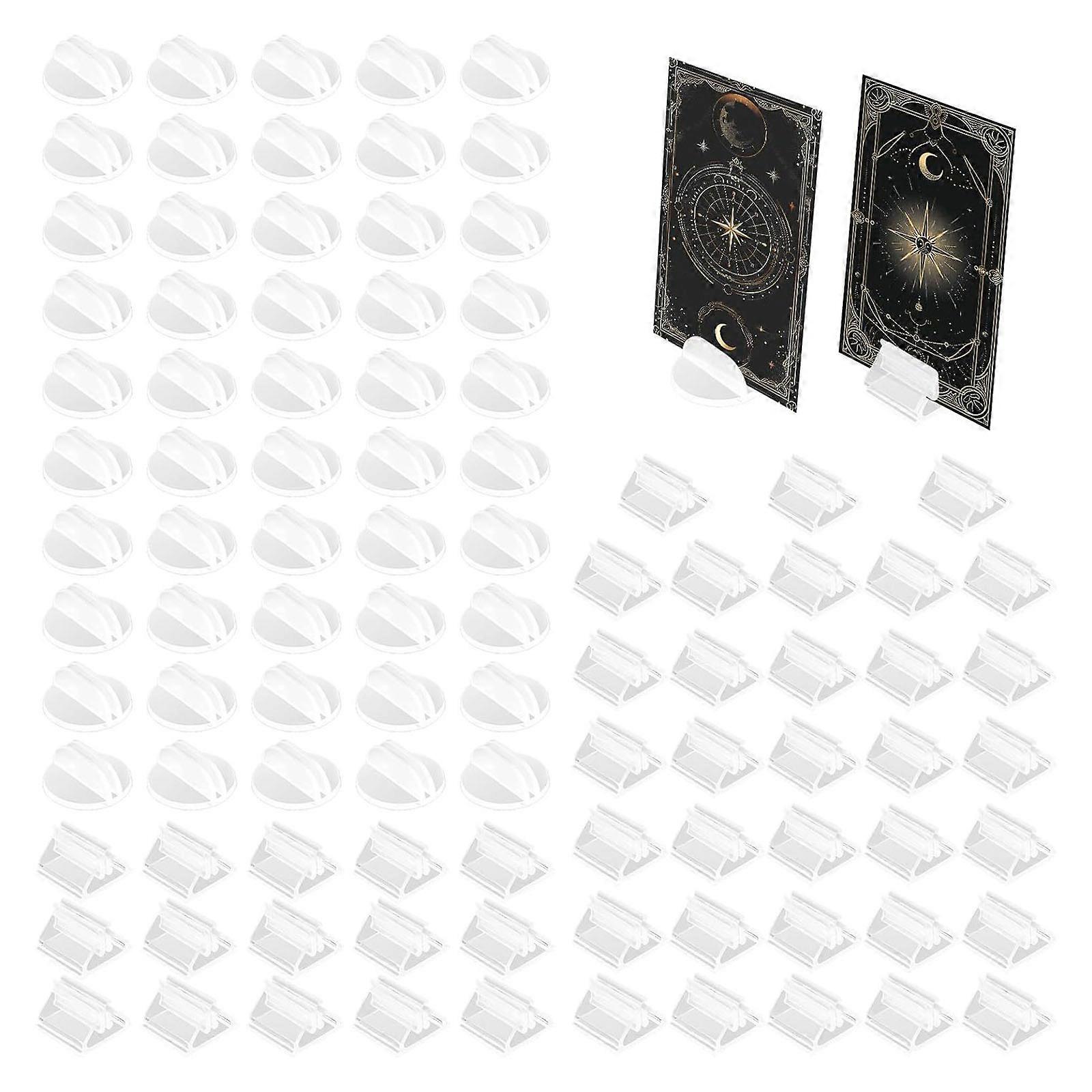 98 Clear Plastic Card Holders Durable Table Number Photo Display Stands For Incidents Parties Office Classroom Multicolor
