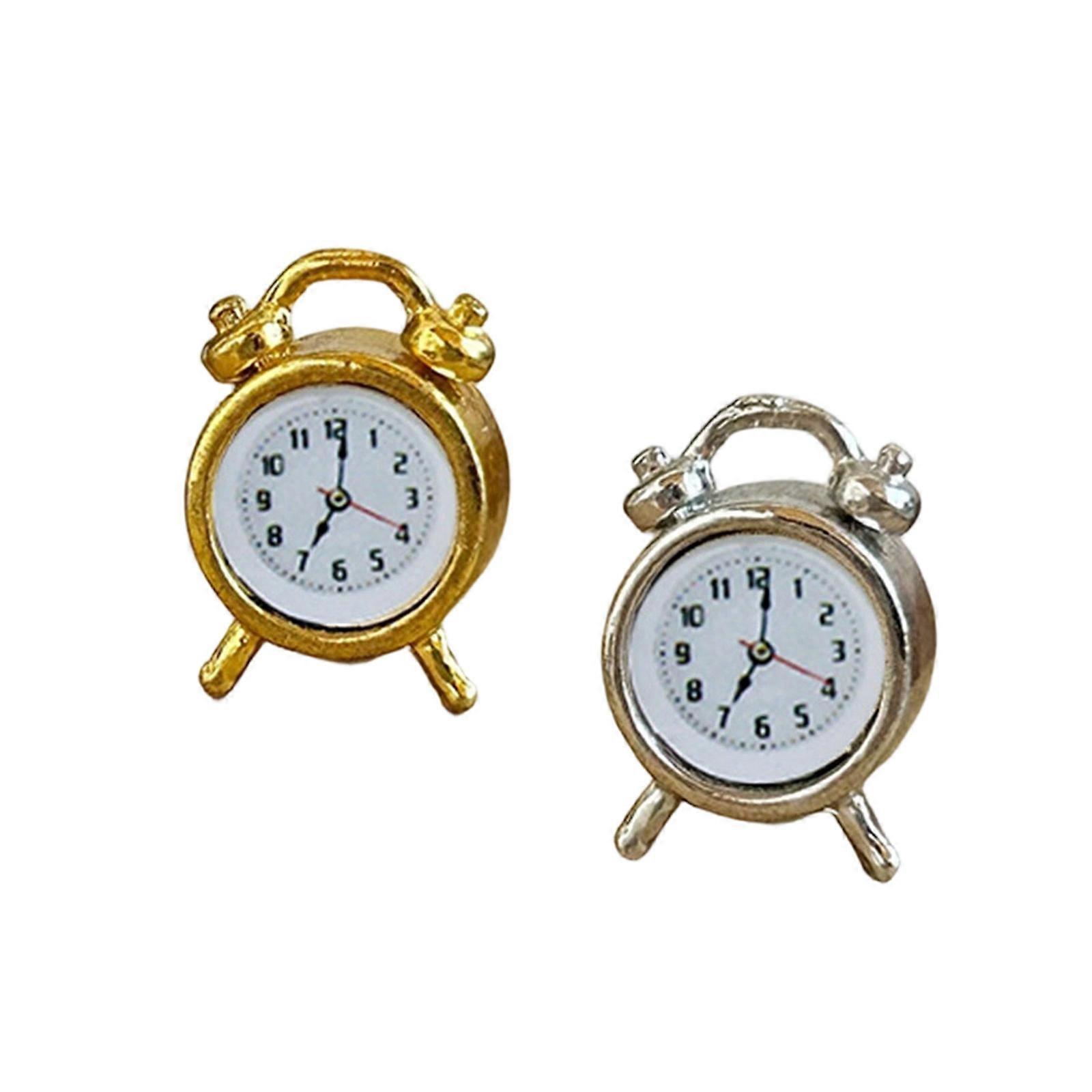 Nostalgic Miniature Clocks Decorative Accessories Furniture For Enhancing Doll House Interiors Or Scene Desktop Display Multicolor