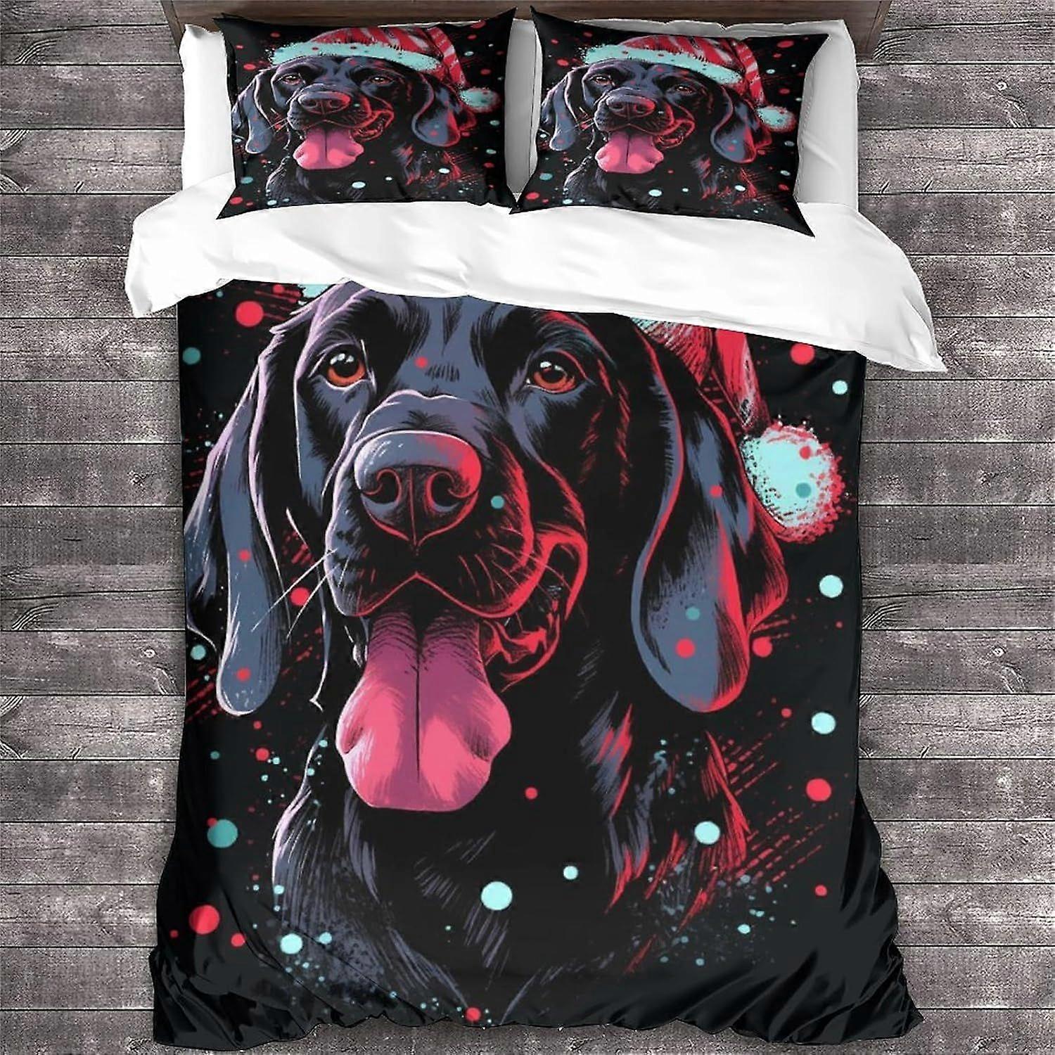 LikeEj لحاف غطاء 3D المطبوعة مجموعة الفراش 3 قطع ستوكات عيد الميلاد لحاف غطاء مع سحاب إغلاق مزدوج