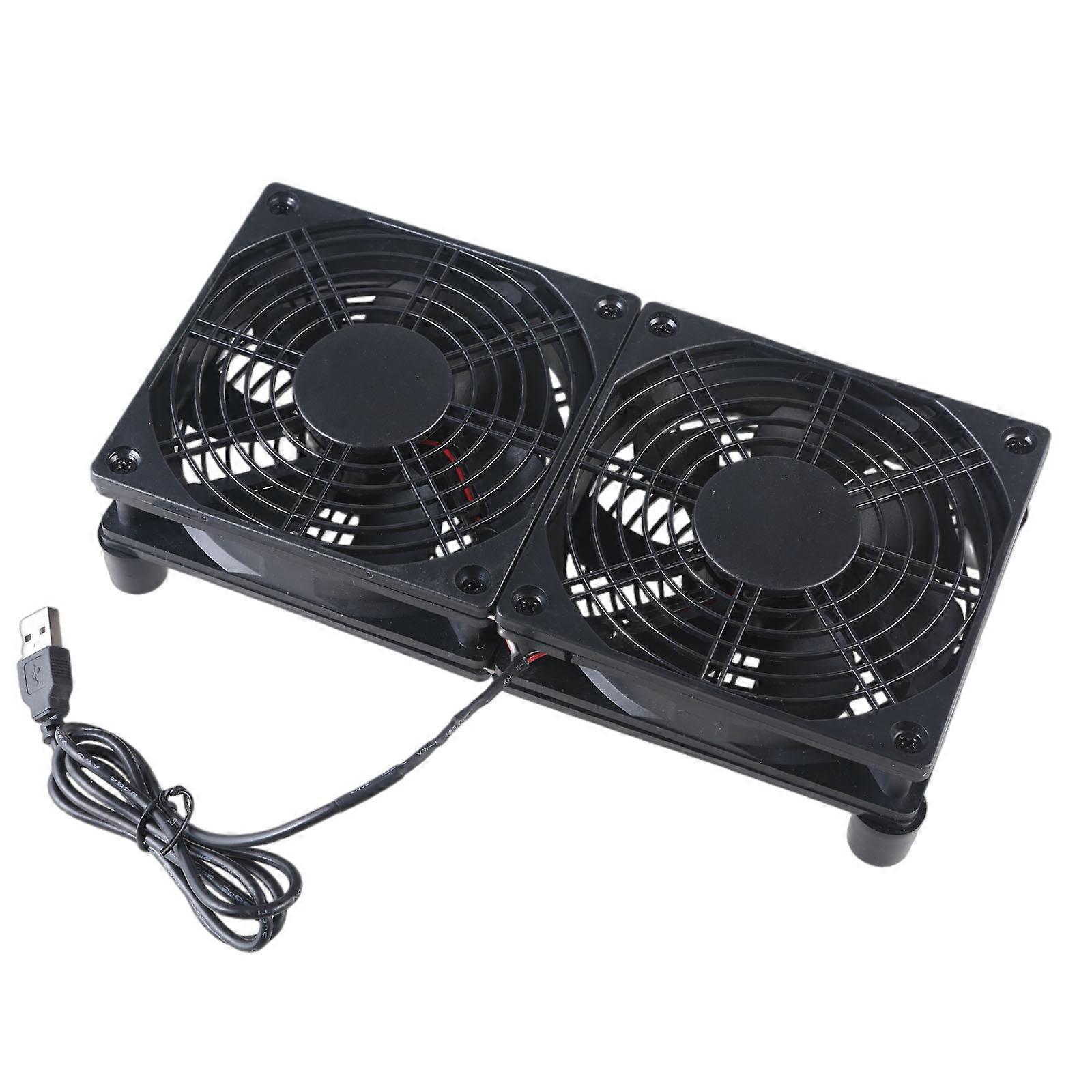 USB 5V2A Powered Fan for Effective Heat Dissipation Suitable for Router, Set Top Box, Gaming Console, and More Multicolor