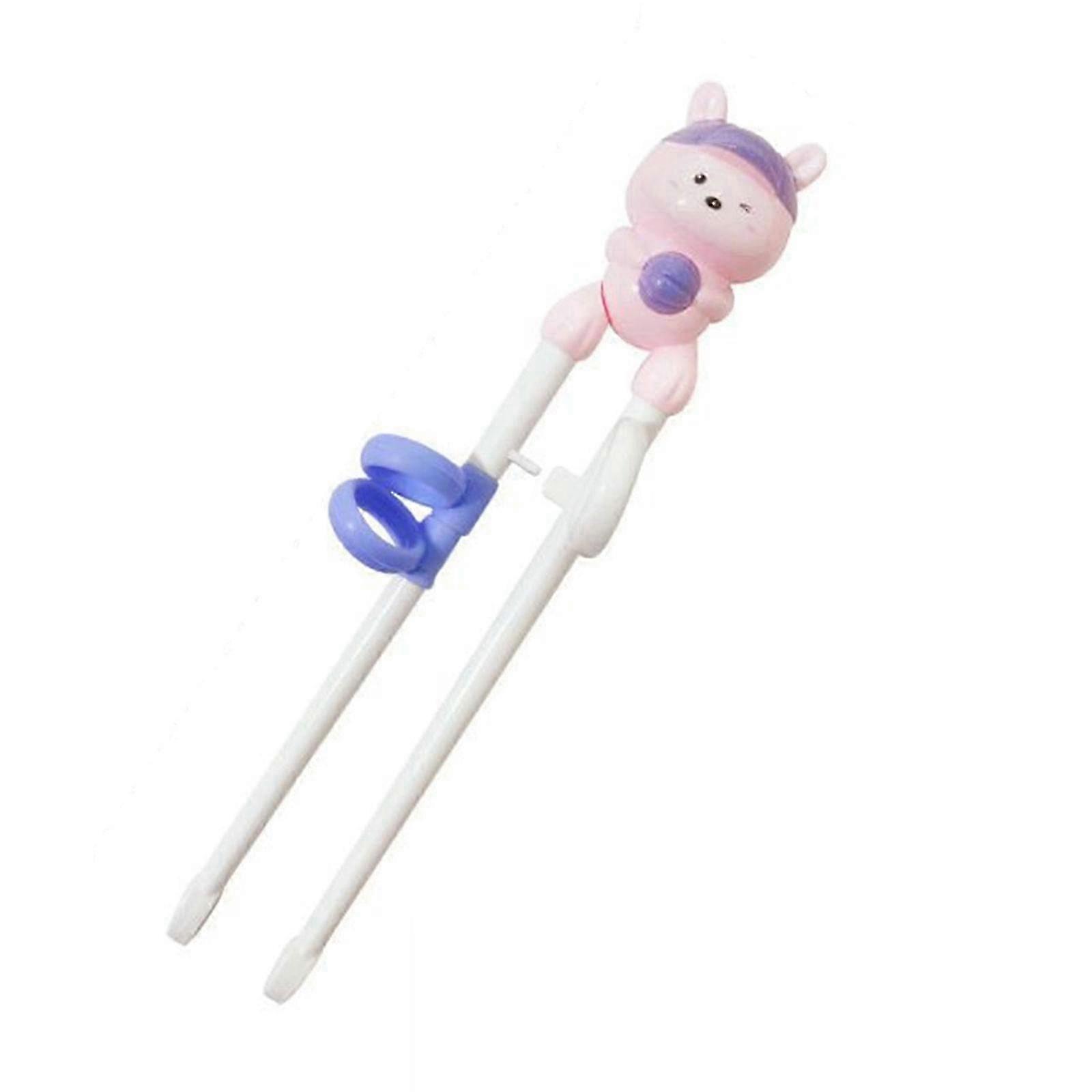 f Cartoon Animal Children Learning Chopsticks Helper Reusable Kids Training Chopsticks with Adjustable Finger Loop