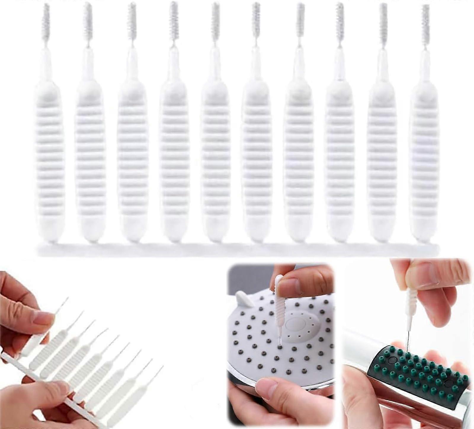 Shower Cleaning Brush Set with Storage Boxes, 2025 Upgrade for Small Hole Shower Heads, 10 Pack