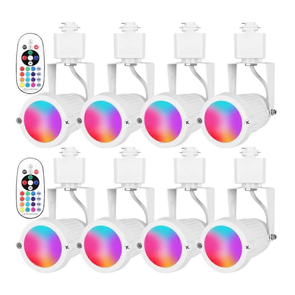 White Single RGBW Track Light 90-265V 3-Wire Track Head Waterproof IP65 Track Light with Colorful Remote Control for Bar