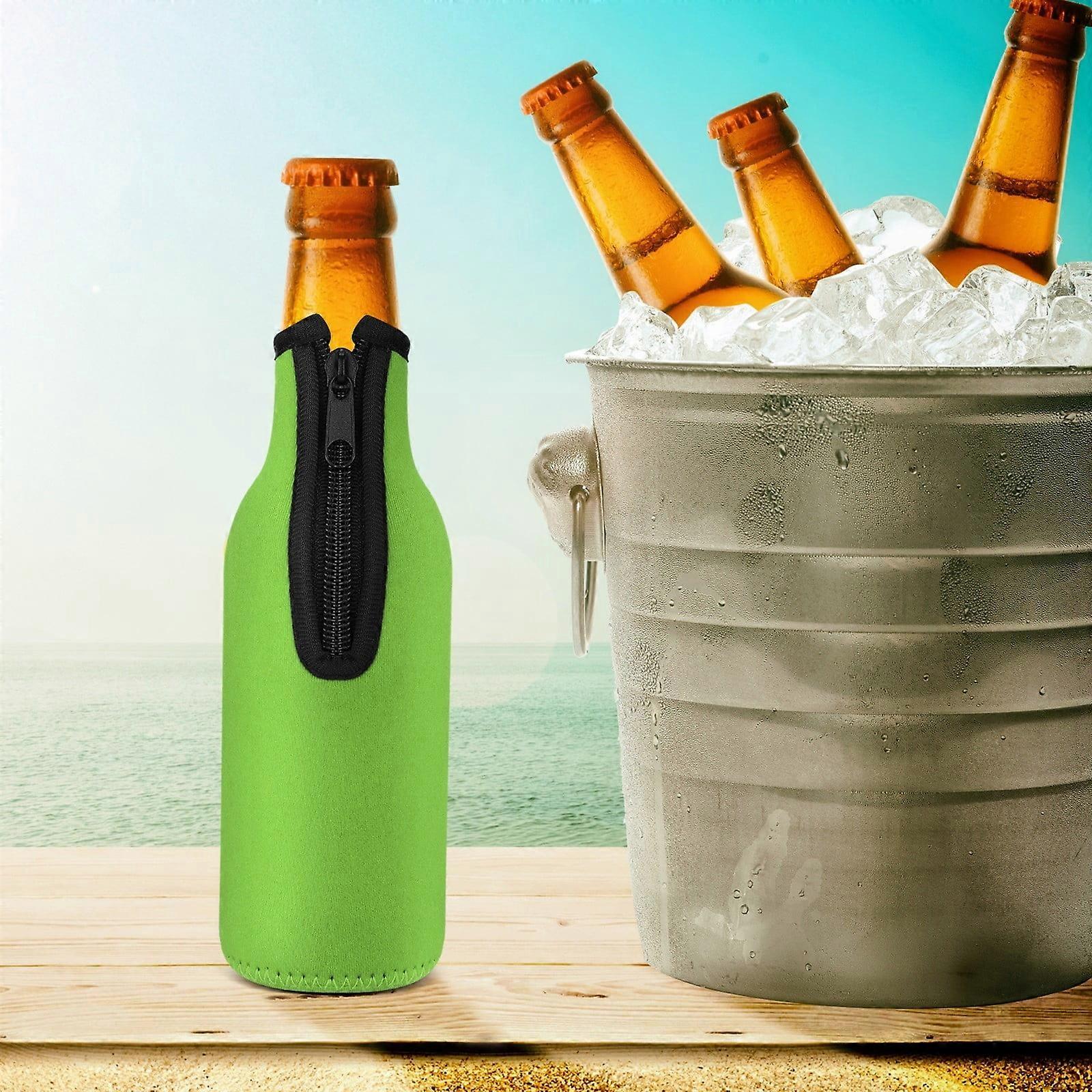 Bottle Cooler With Zipper Extra Thick Neoprene