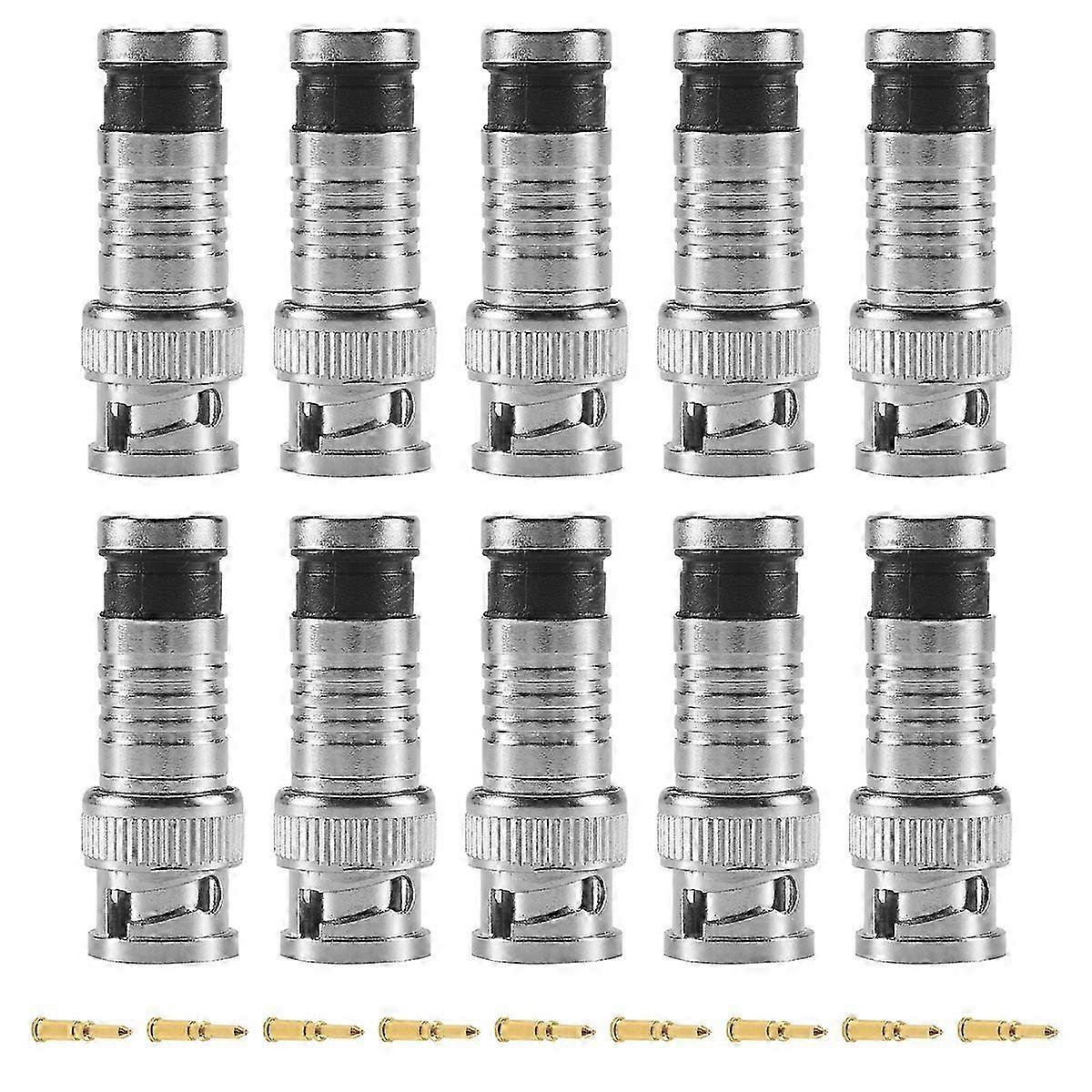 10 pcs BNC Compression Connector for CCTV Cameras using Coax RG59 Cable