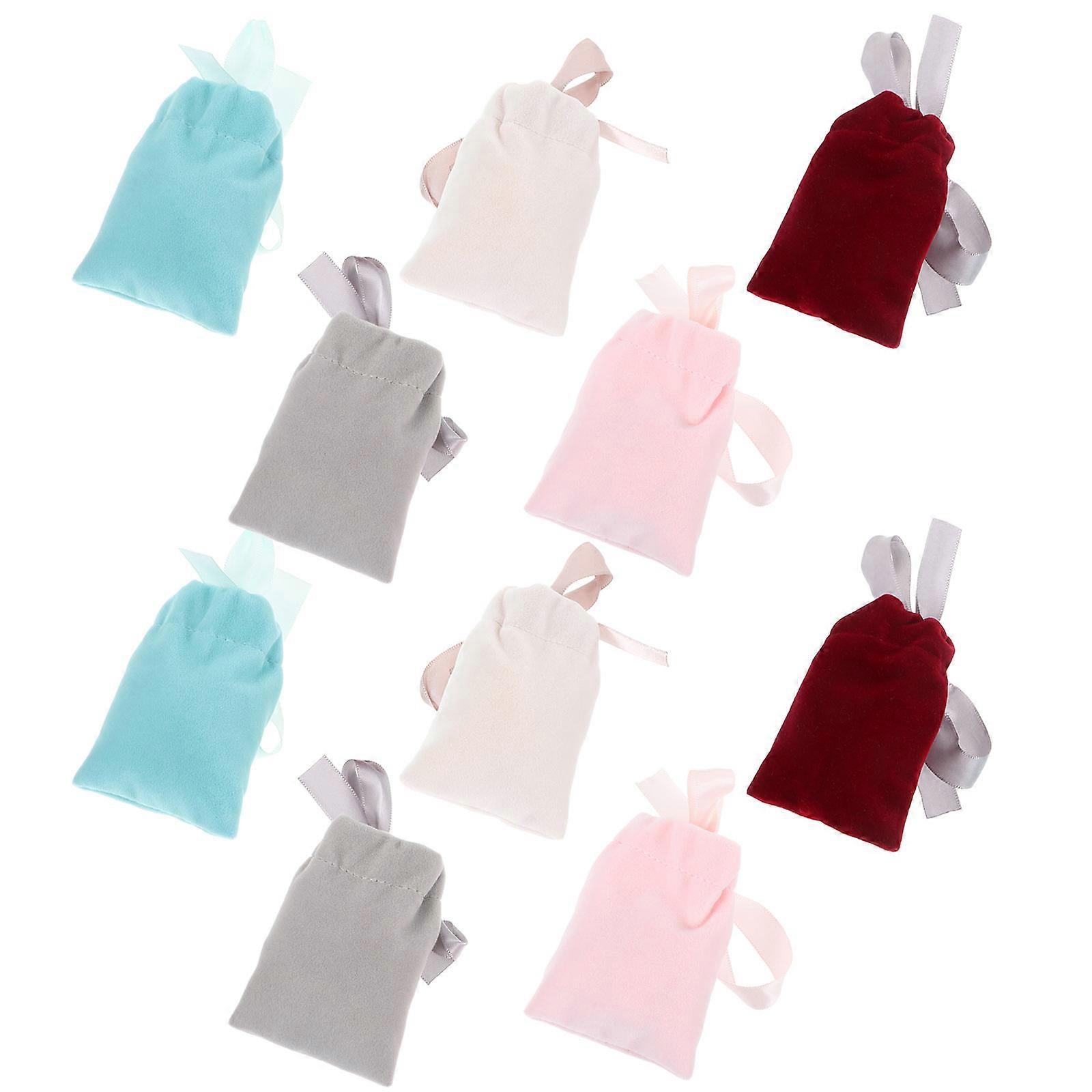 Plush Gift Packaging Bags Drawstring Bags for Storage 10Pcs