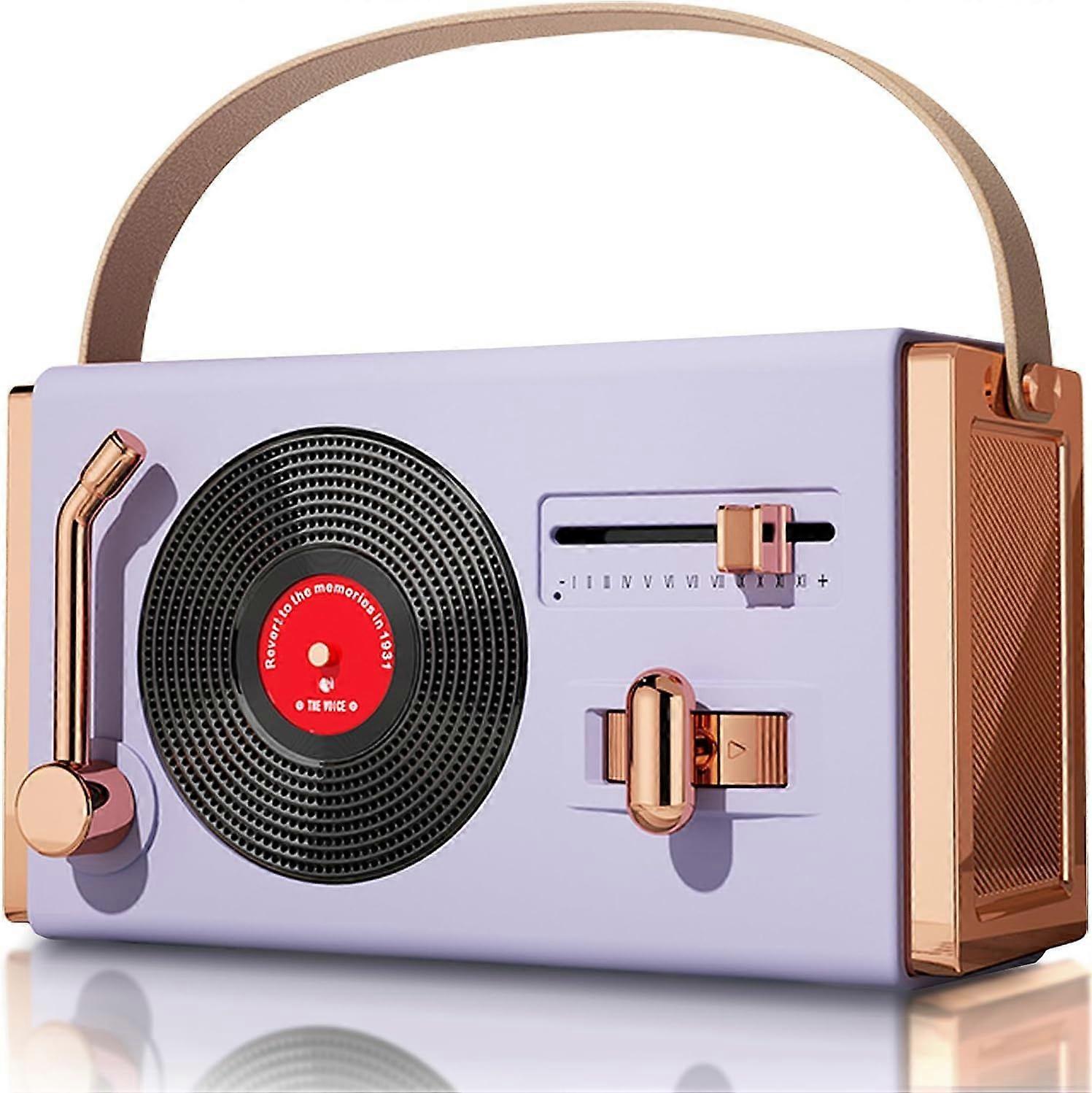 Small Portable Retro Bluetooth Speaker, Cute Vintage Wireless Speaker, Vinyl Record Player Style