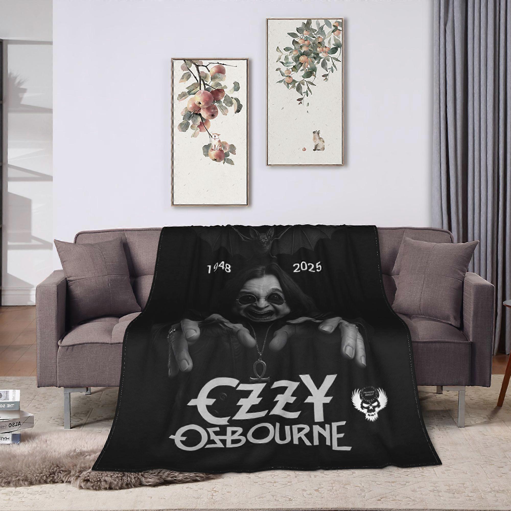 Ozzy Osbourne Rockband Filt Fleece Vår Höst Multifunktionella Mjuka Plädar för Sängkläder Resefiltar Plädar