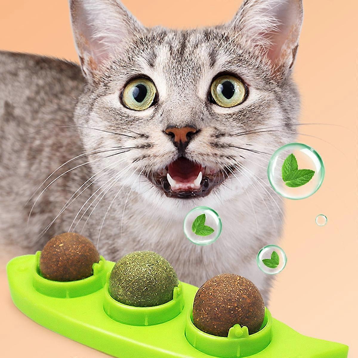 NewSoul Catnip Balls for Cats Wall, compatible with interactive play, chew toy for teeth cleaning, kitten safe cat supplies