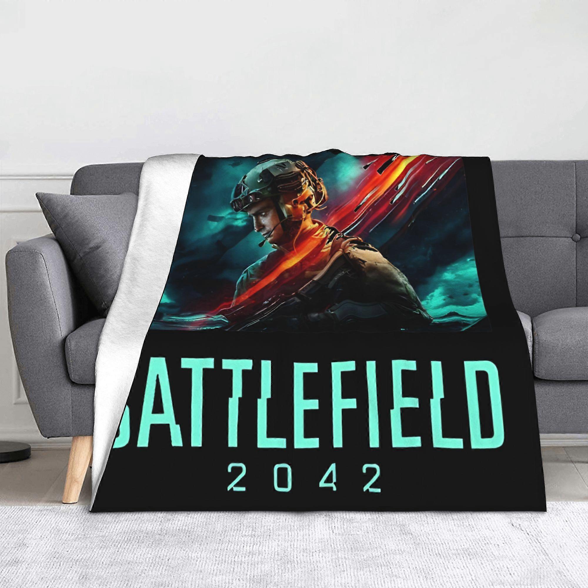 Battlefields 2042 Blanket Fleece Spring Autumn  Multi-function Lightweight Thin Throw Blanket for Bed Car Plush Thin Quilt
