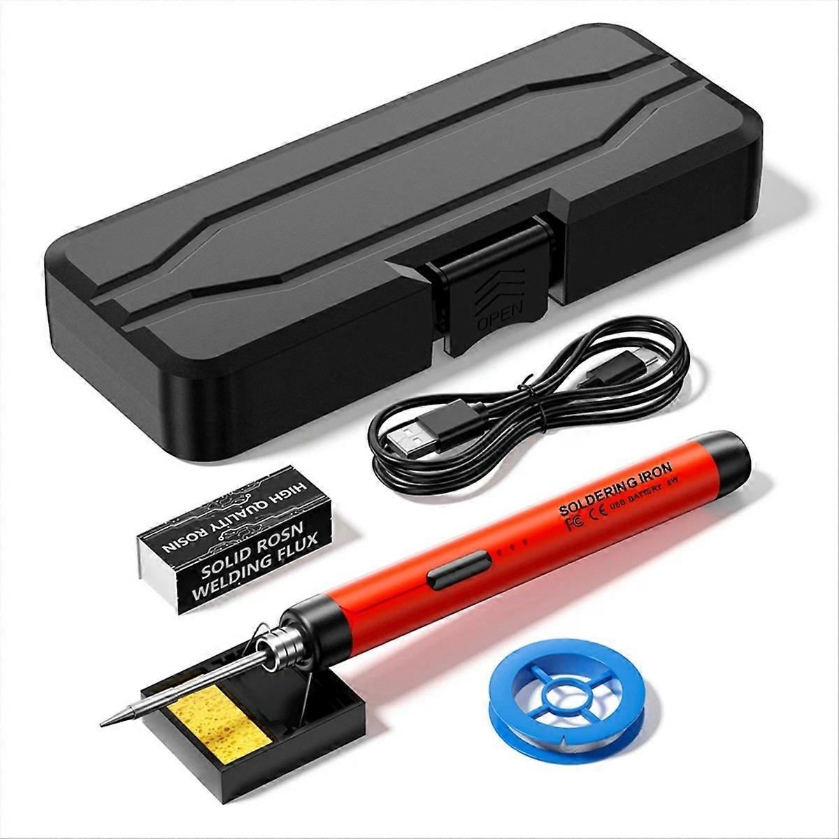 5V Micro-USB Soldering Iron Kit,with Battery Red