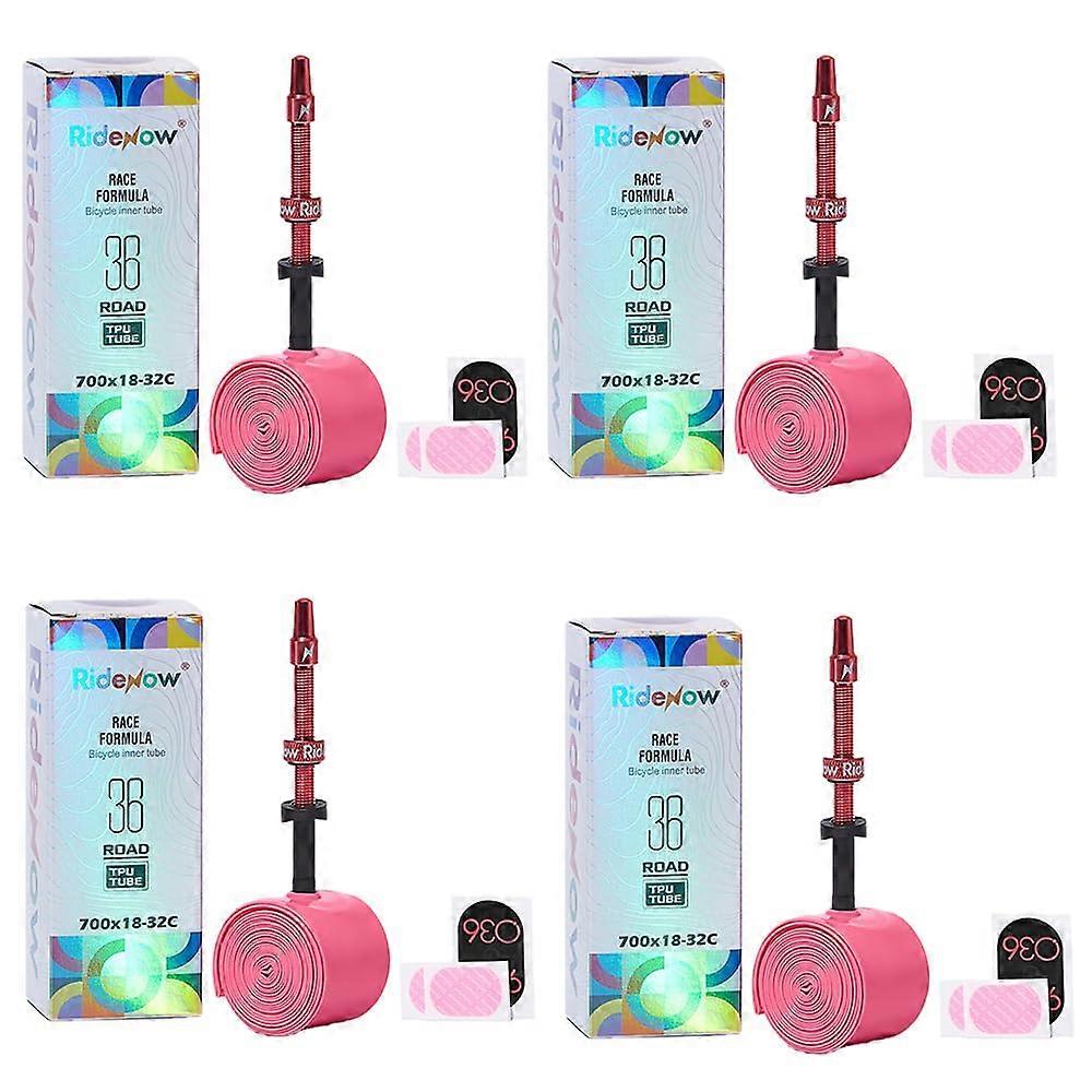 TPU Bike Inner Tube 700C x 1832C / 3247C with Airtight Presta Valve, Ultralight Road and Gravel 4Pack