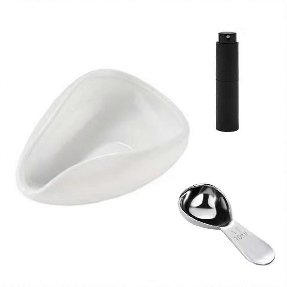Coffee Bean Dosing Cup Spoon and Bottle Set, White