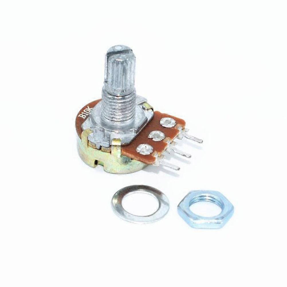 B10k Potentiometer Lång Räfflad Split Shaft Elbas Volym och Tone Pots Audio Taper Potentiometer