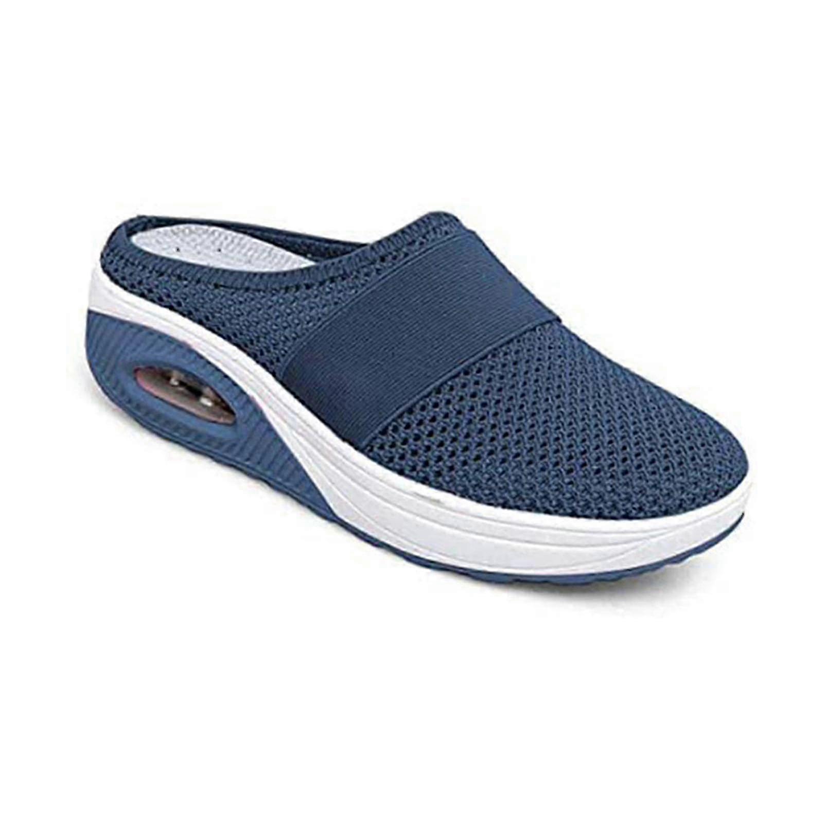 Women's Slip-On Walking Shoes with Breathable Mesh Upper and Cushioned Sole Lightweight Comfortable Platform Sneakers
