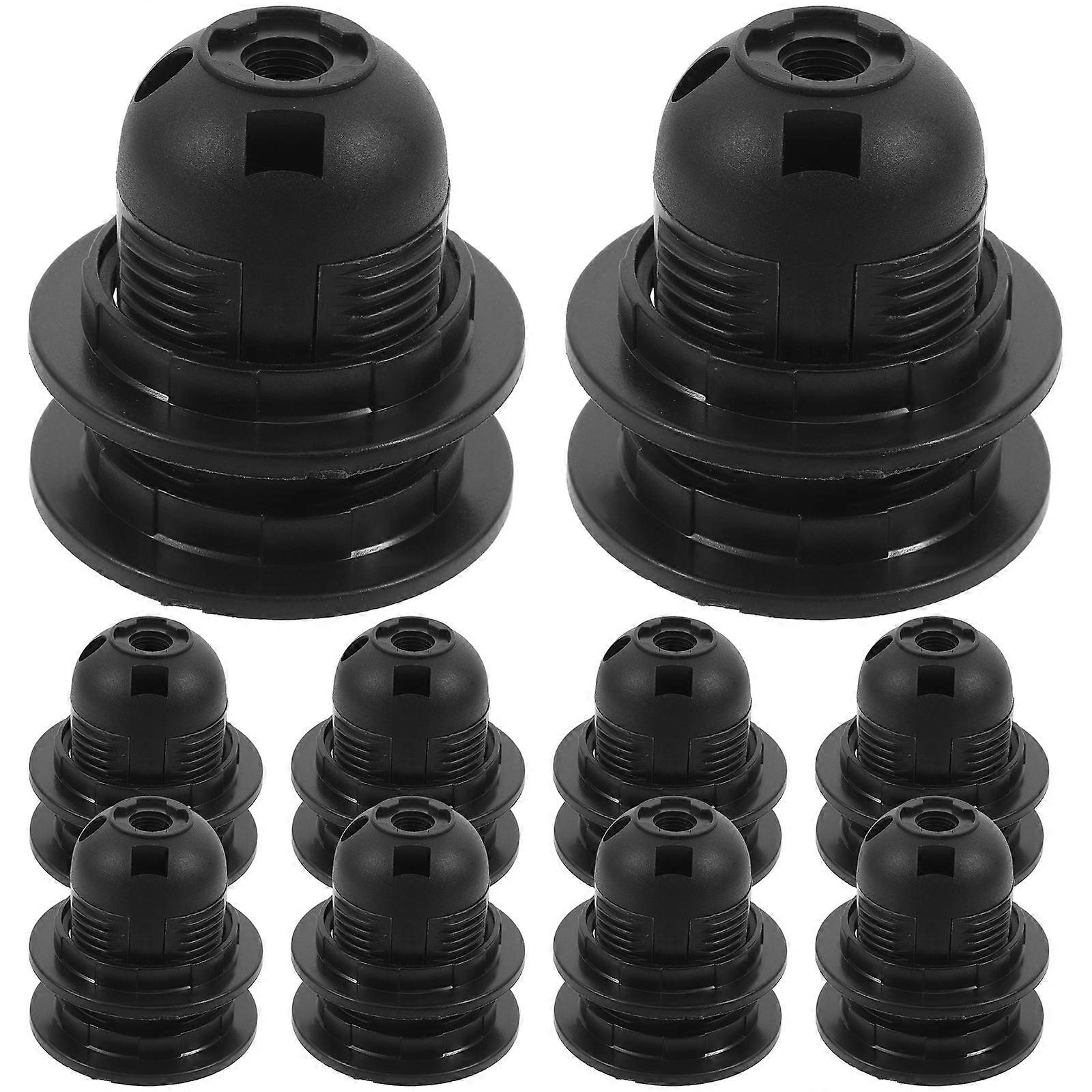 Black E27 Lamp Socket Screw Base for Home 10Pcs Light Bulb Holders