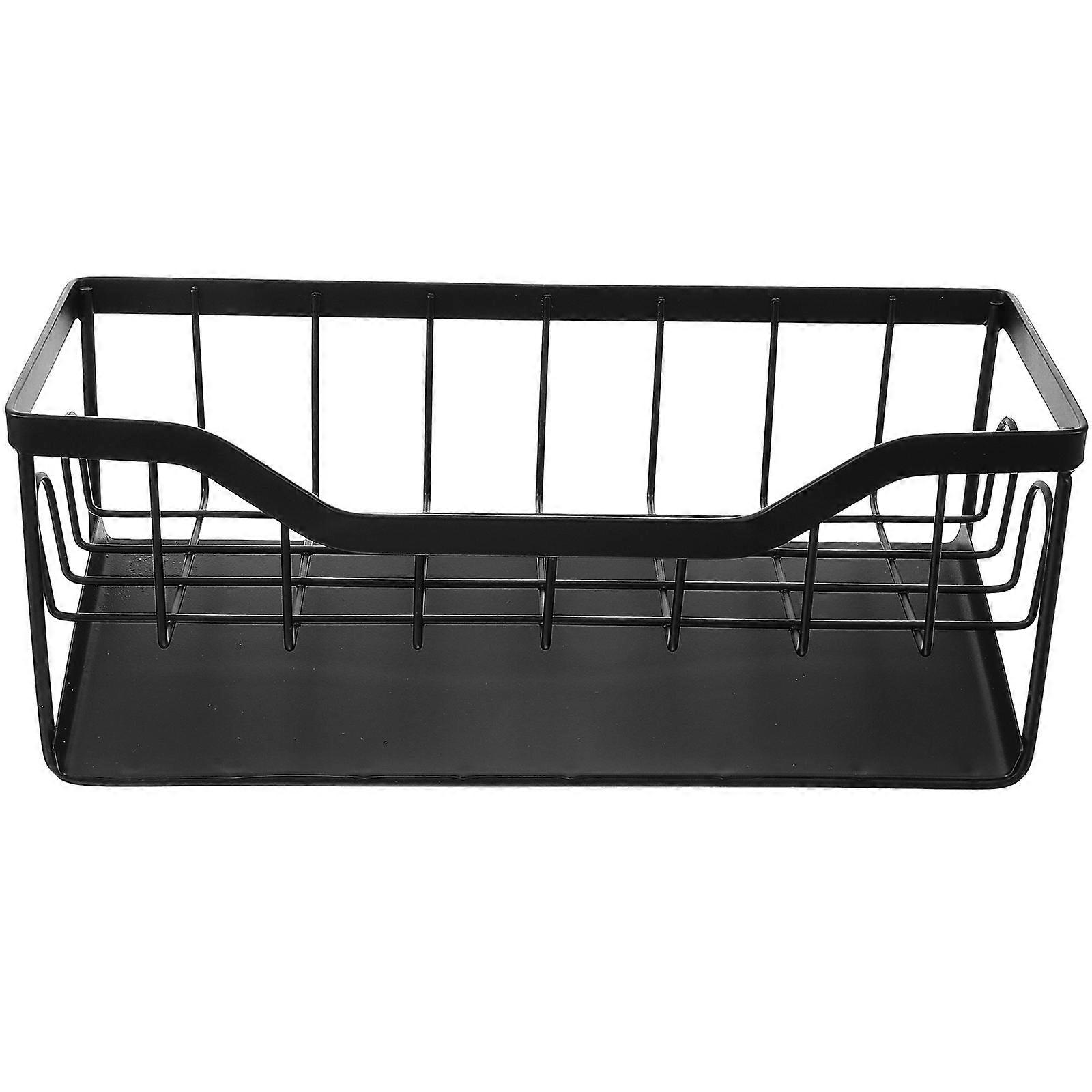 Kitchen Sponge Organizer Carbon Steel Kitchen Sink Rack for Efficient Storage