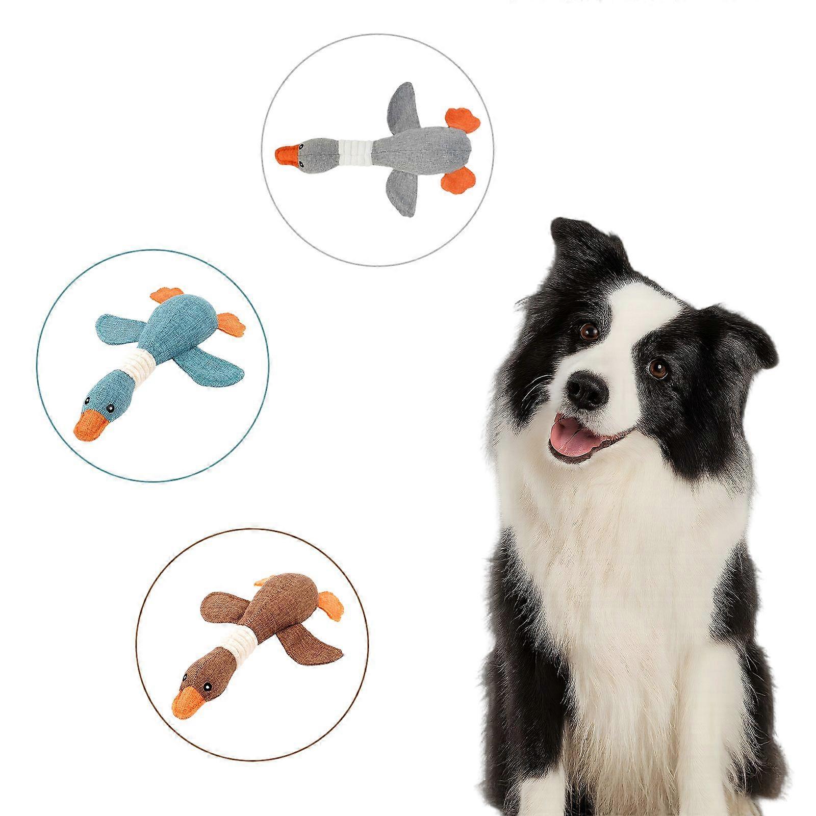 Indestructible Goose Dog Toy for Aggressive Chewers, Squeaky Plush Chew Duck New