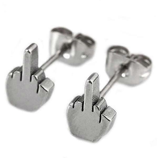 Earrings "Flip Off" - Multiple colors Silver gray