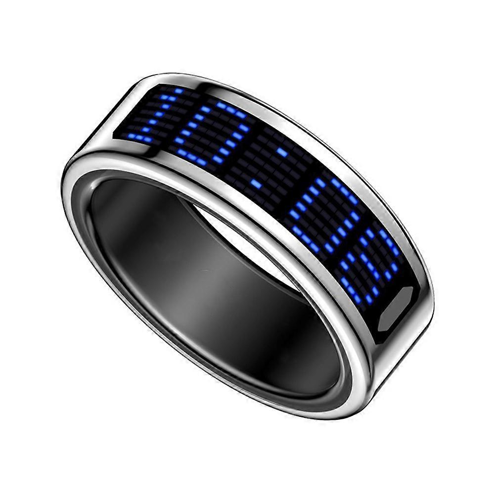Smart Ring Men Women LED Dynamic Display Screen Heart Rate Blood Oxygen Monitoring Multi Sports Modes 10