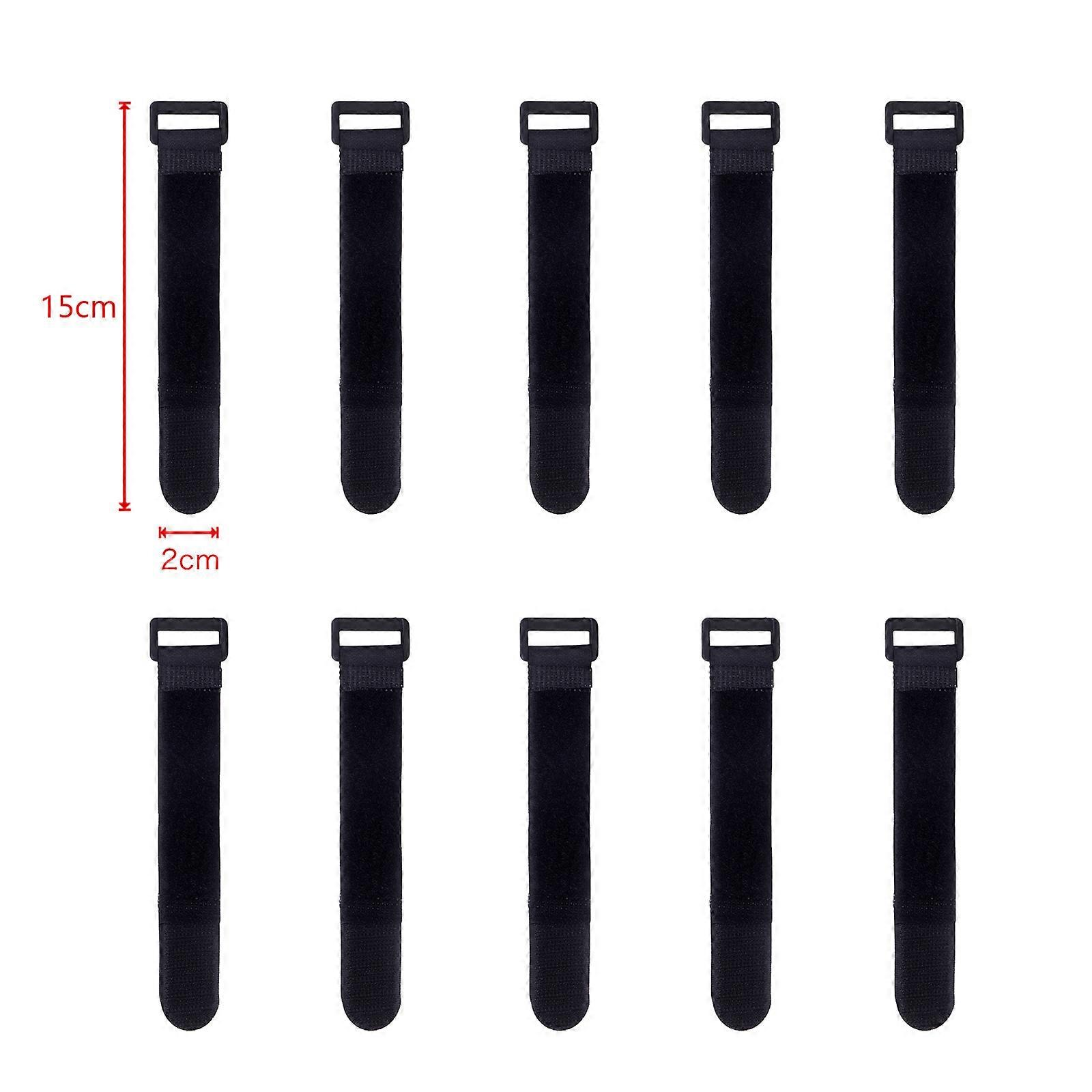 10pcs Reusable Hook and Loop Straps Fastening Tape Cable Ties Wrap Bundle Fixed Ties Self Adhesive Tape Fastener Hook Loop
