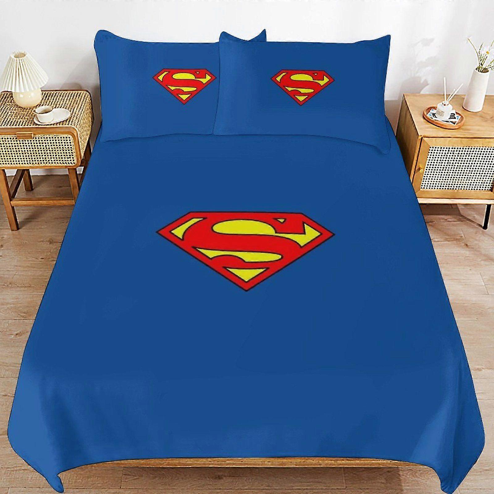 1663FY Superman Simple Smooth Finish Practical Zipper Closure Soft Bedding Duvet Cover Sets Sleep Essentials BS1663