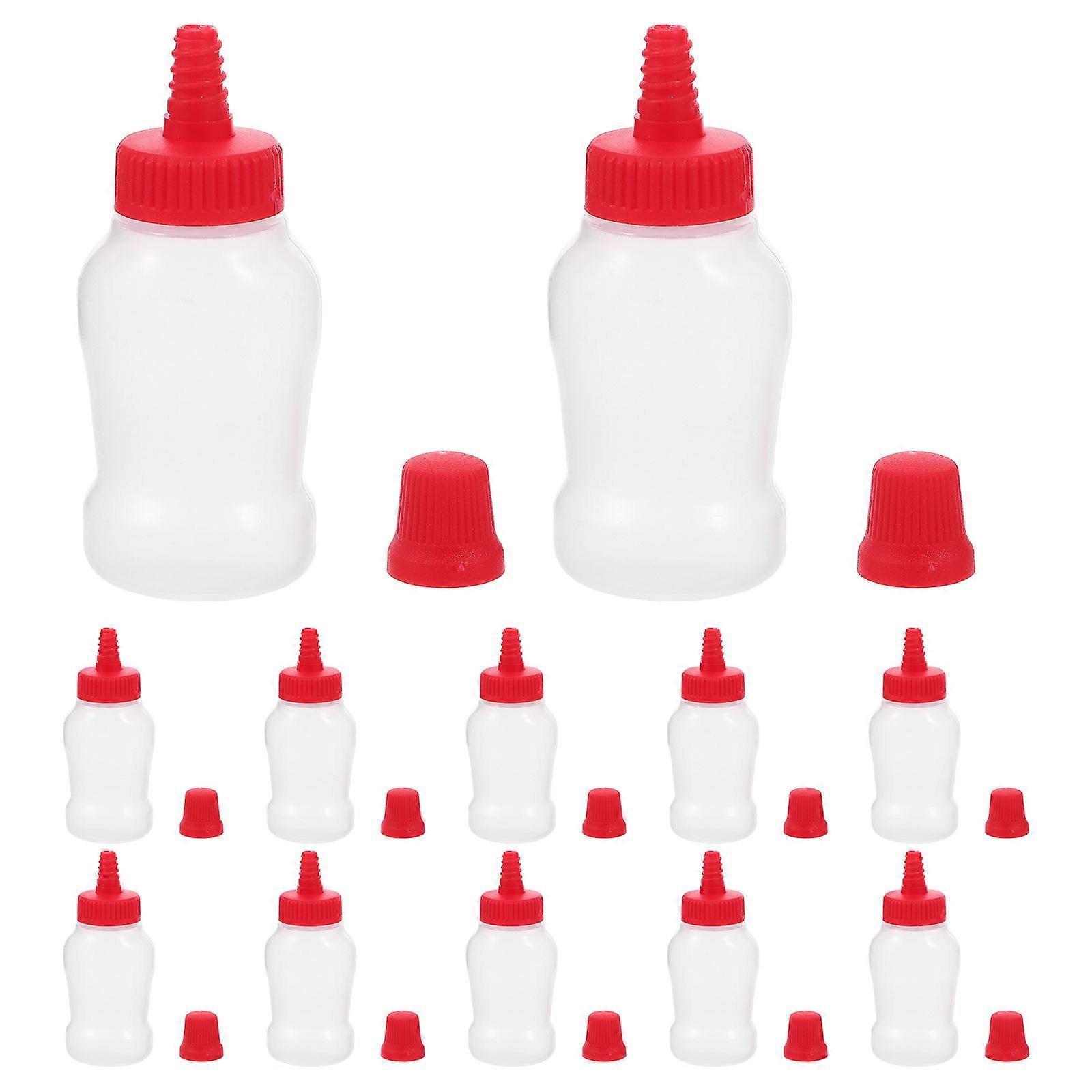 Refillable Plastic Squeeze Bottles for Ketchup 24Pcs Clear Portable Containers
