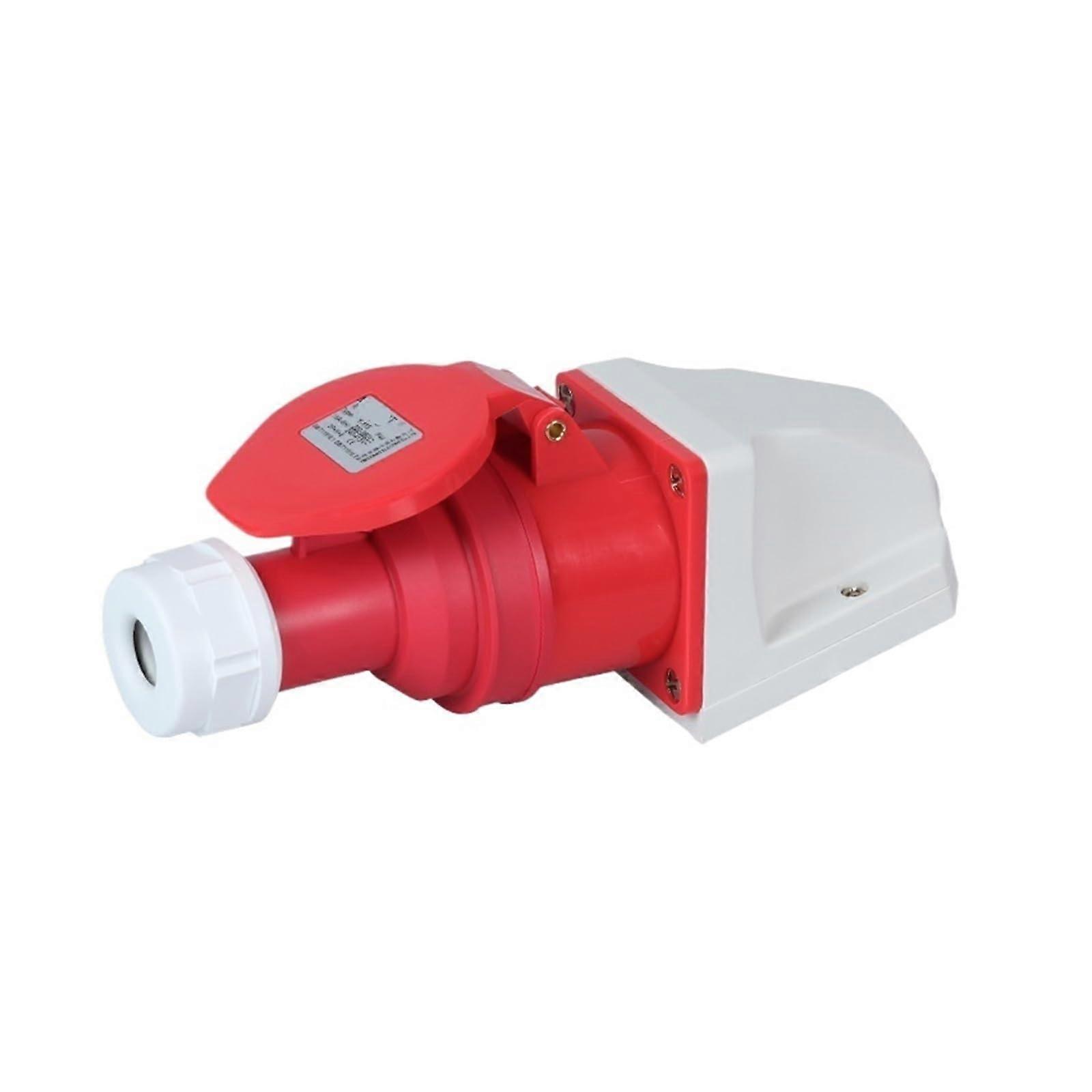 Industrial Power Plug Waterproof Electrical Connector 32A ThreePhase IP44 Surface Mounted Durable