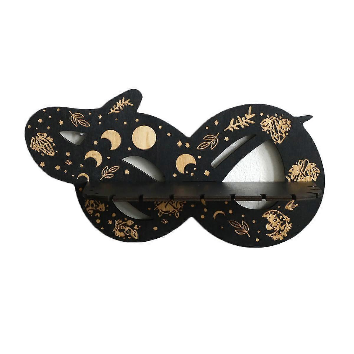 Crystal Display Shelf with SpaceSaving Corner Design, Rustic Wooden Floating Shelf for Wall Decor