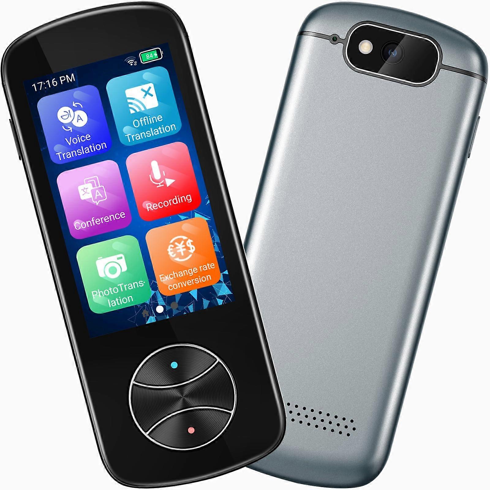 Language Translator Device with Instant 137Language TwoWay Translation, Offline and Photo OCR for Travel Business Learning, Light Black